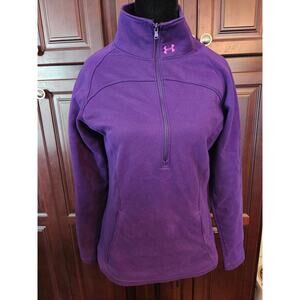 Women's Under Armour purple fleece quarter zip pull over XS